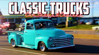 INCREDIBLE CLASSIC TRUCKS Over an HOUR of JUST TRUCKS Classic Car Shows USA Car Shows [upl. by Nadabb]