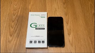 Install of the amFilm OneTouch Glass Screen Protector  iPhone 13 Pro Max [upl. by Atiuqan]