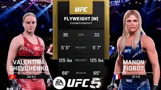 Valentina SHEVCHENKO vs Manon FIOROT Title fight UFC UFC 5 Gameplay ufc5 ufc [upl. by Templer813]