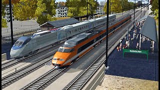 Acela Express Versus SNCF TGV  Racing Train  Trainz Simulator 12 TS12 [upl. by Lladnarc17]