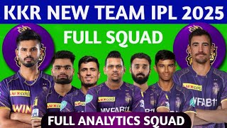 KKR NEW TEAM SQUAD IPL 2025 FULL PLAYING 11 TATA IPL SEASON 18 KOLKATA KNIGHT RIDERS SQUAD [upl. by Britney]