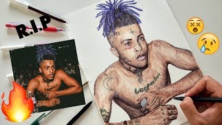 Drawing XXXTENTACION with ballpoint pens   RIP X [upl. by Nuoras229]