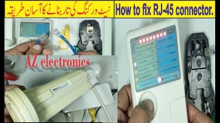 13 RJ45 connector color code in urdu  Lan cable tester how to use  RJ45 crimping tutorial [upl. by Resee765]