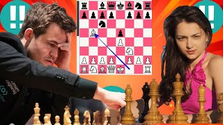 Perfect chess game 152 Magnus Carlsen vs Alexandra Kosteniuk [upl. by Ahsitil]