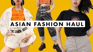 Korean Japan Hong Kong Fashion Try On Haul 💖 [upl. by Anyalram968]