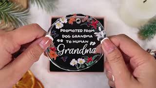 Gossby New Grandma Xmas Ornament  Promoted from Dog Grandma to Human Grandma  Soon to Be Grandma [upl. by Aihk309]