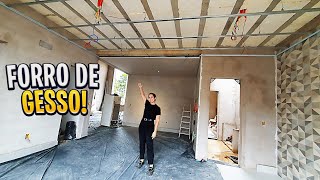 COMEÃ‡OU O REBAIXO DE TETO COM DRYWALL gesso tabicado [upl. by Lj]