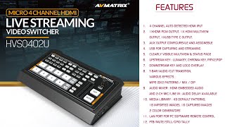 AVMATRIX HVS0402 VIDEO SWITCHER FOR STREAMING livestreamingsetup at reasonable price [upl. by Iz]