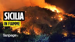 Incendi in Sicilia Palermo avvolta dalle fiamme roghi minacciano l’aeroporto e l’ospedale Cervello [upl. by Gurevich]