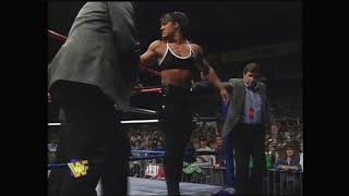 Bret Hart gets DQd in match with Triple H Chyna gets in Brets face after match 1997 WWF [upl. by Aicenert]