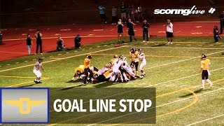 Punahou vs Mililani Buffanblu defense goal line stop Aug 15 2013 [upl. by Burty]