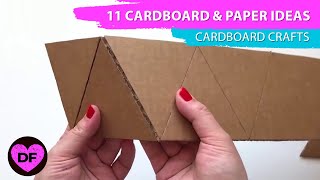 DIY 📦 👌 11 Cardboard amp Paper Ideas  Cardboard crafts [upl. by Yznil]