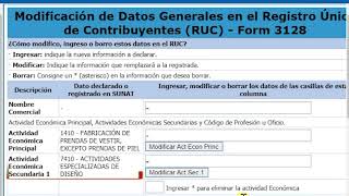 Sunat Actualizar el código CIIU de tu negocio o prestación de servicios [upl. by Lihkin]