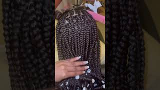 Knotless box braids with curls knotlessboxbraids knotlessbraids asheamarie naturalhair [upl. by Eemia]