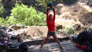 Kettlebell Cossack Squat with an Overhead Press  CoachTara Style [upl. by Nortna]