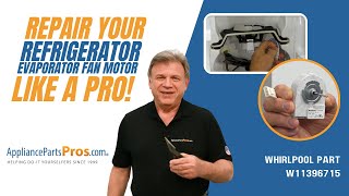 How To Replace WhirlpoolKitchenAidMaytag Refrigerator Evaporator Fan Motor W11396715 [upl. by Darra]