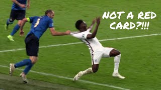 Euro 2020 Final  Chiellini fouls Saka [upl. by Aivatnahs]