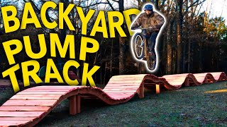 Building a WOODEN Pump Track in our Backyard [upl. by Pfosi]