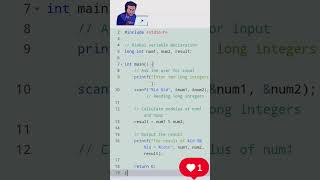 C program  Modulus operator  c programming [upl. by Pampuch268]