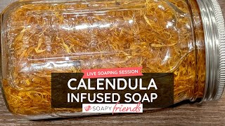 Natural Soap with Calendula  Cold Process Soap Pipe Mold Demonstration [upl. by Sharyl]