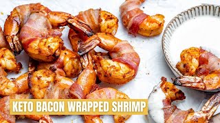 Keto Bacon Wrapped Shrimp Recipe  Blondelish [upl. by Mya]