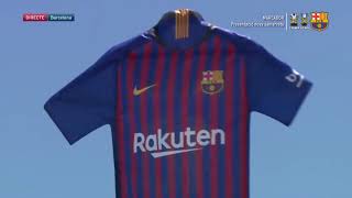 Barcelona presenta su nueva camiseta con un drone [upl. by Latrell]