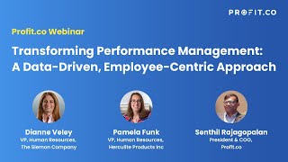 Profitco Webinar Transforming Performance Management A DataDriven EmployeeCentric Approach [upl. by Yentiw]