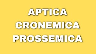 APTICA CRONEMICA E PROSSEMICA [upl. by Atidnan]