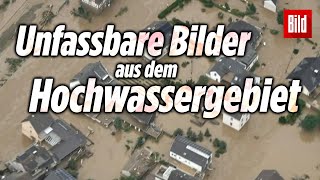 HochwasserKatastrophe Exklusive Bilder aus dem BILDHelikopter  NRW und RheinlandPfalz [upl. by Cato952]