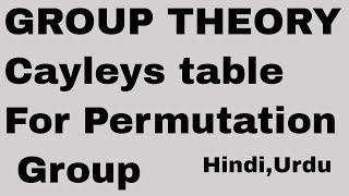 Cayleys Table of Permutation Group HindiUrdu [upl. by Rowland704]