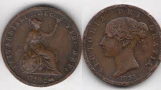 GB 1853 Penny Coin VALUE  REVIEW Queen Victoria Britannia [upl. by Oznerol461]