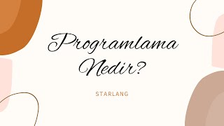 Programlama Nedir [upl. by Leonhard362]