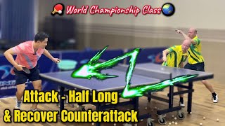 How to attack the half long serve and recover the next counterattack  World Championship Class 🌏 [upl. by Alimat870]