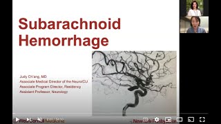 Neuro Lecture Subarachnoid Hemorrhage with Dr Judy Chang [upl. by Meijer]