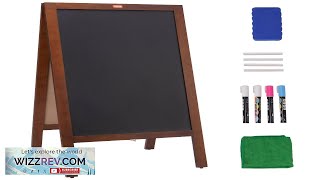 VEVOR A Frame Chalkboard Sign DoubleSided Sidewalk Signs Freestanding Vintage Wooden Review [upl. by Adnorahs]