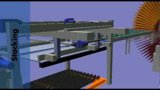 Dieffenbacher Wood Panel Production line simulated with Visual Components [upl. by Leelah]