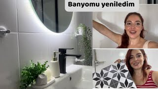 İnanılmaz Banyo Değişimi Kırmadan Dökmeden Banyomu Yeniledim  Fayans Boyama Yer Döşeme [upl. by Drawdesemaj447]