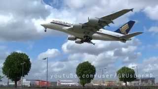 HD Singapore A380 Go around at London Heathrow [upl. by Ennayar]