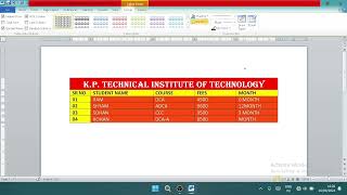 microsoftword me table kaise banaye  Microsoft word me table banaye [upl. by Eelrehpotsirhc]