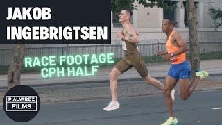 RACE FOOTAGE Jakob Ingebrigtsen  Copenhgen Half Marathon [upl. by Akimehs]