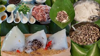 How To Make Rice Pyramid Dumping ວິທີເຮັດເຂົ້າຕົ້ມນ້ຳແຈ່ວ [upl. by Soluk]