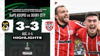 WHAT A GAME 🔥  KuPS Kuopio 33 Derry City  Agg 45  UECL Highlights  03082023 [upl. by Darra]