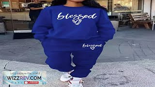 SHEIN EZwear Plus Size Heart amp Letter Print Sweatshirt And Sweatpants Set Review [upl. by Uehttam337]