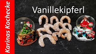 Vanillekipferl Weihnachtsplätzchen Rezept  Weihnachtskekse  vanilla crescents recipe  2of4 [upl. by Dlanger]