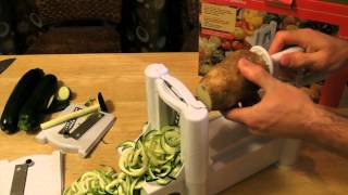 Universal TriBlade Mandoline Spiral Slicer Review  Zucchini Pasta [upl. by Tor393]