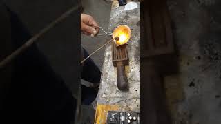 Smelting alloy 18k gold alloy metal Mixing and pouring ingot  Making Gold Jewelry  Mokume Gane [upl. by Okiman62]