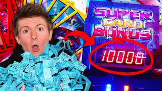 I WON THE 10000 TICKET COIN PUSHER ARCADE JACKPOT [upl. by Bradstreet]