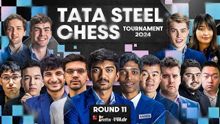 Tata Steel Chess 2024 Round 11  Gukesh vs Alireza Pragg Anish  Commentary by Amruta [upl. by Sinnoda278]