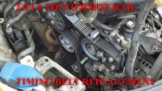 Timing Belt Replacement On CommonRail 2016 TDI Engine [upl. by Ot]