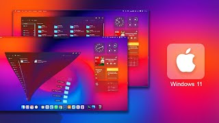 Customize Windows 11 with Mac OS Glassy Effect Theme Tutorial amp Tips [upl. by Ekul]